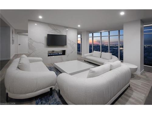 2405-370 Martha Street, Burlington, ON - Indoor With Fireplace