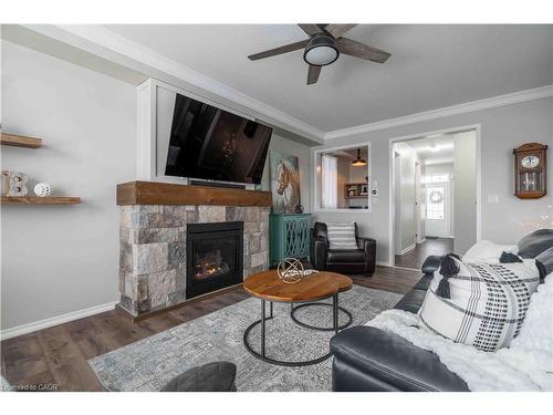 115 Larry Crescent, Caledonia, ON - Indoor Photo Showing Living Room With Fireplace