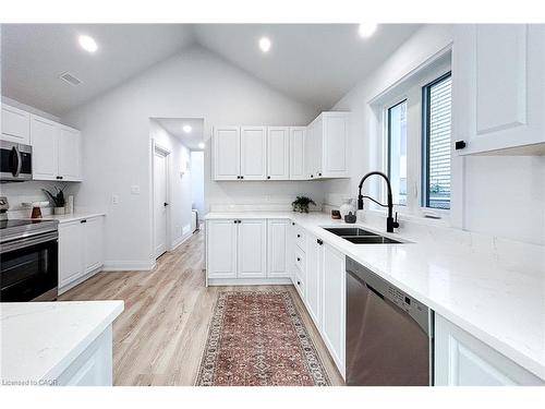 654 West 5Th Street, Hamilton, ON - Indoor Photo Showing Kitchen With Double Sink