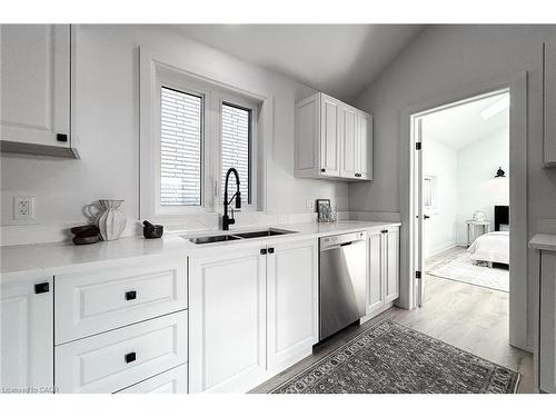 654 West 5Th Street, Hamilton, ON - Indoor Photo Showing Kitchen With Double Sink