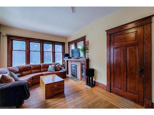 63 Carrick Avenue, Hamilton, ON - Indoor Photo Showing Living Room With Fireplace