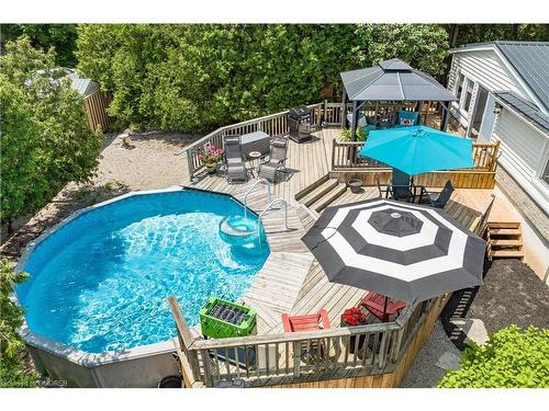 4 6Th Street, Grimsby, ON - Outdoor With Above Ground Pool With Deck Patio Veranda