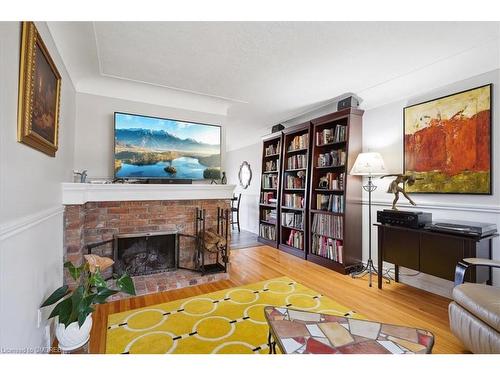 2219 Deyncourt Drive, Burlington, ON - Indoor Photo Showing Living Room With Fireplace