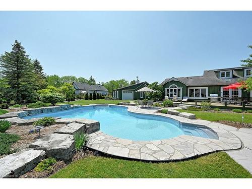 27 Weneil Drive, Freelton, ON - Outdoor With In Ground Pool With Deck Patio Veranda With Backyard