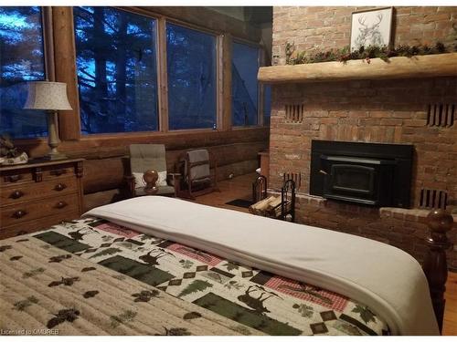 644 Bay Lake Road, Bancroft, ON - Indoor Photo Showing Bedroom With Fireplace