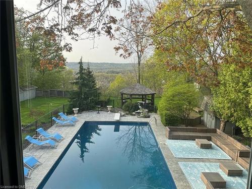 34 Maple Ave, Flamborough, ON - Outdoor With In Ground Pool With Backyard