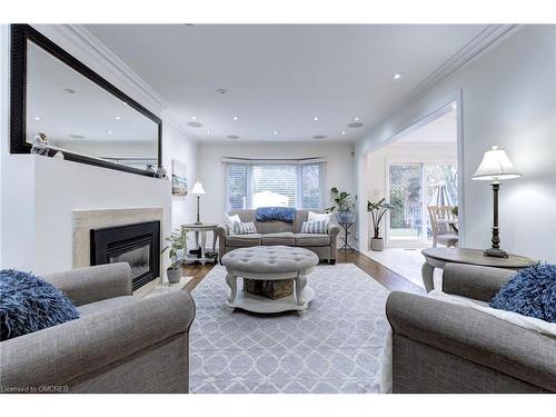 1457 Postmaster Drive, Oakville, ON - Indoor Photo Showing Living Room With Fireplace