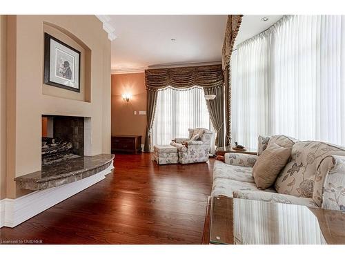 2438 Doulton Drive, Mississauga, ON - Indoor Photo Showing Living Room With Fireplace