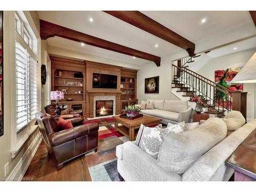 1600 Jalna Avenue, Mississauga, ON - Indoor Photo Showing Living Room With Fireplace