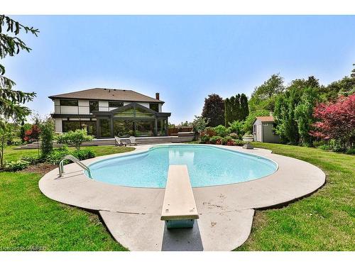 18 Karendale Crescent, Flamborough, ON - Outdoor With In Ground Pool With Deck Patio Veranda With Backyard