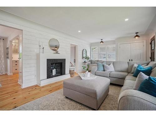 16 Church Street, Waterdown, ON - Indoor Photo Showing Living Room With Fireplace