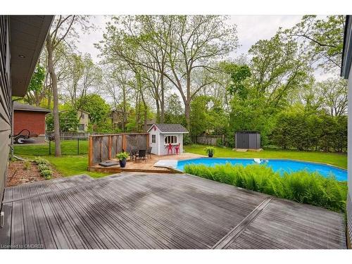 16 Church Street, Waterdown, ON - Outdoor With In Ground Pool With Backyard