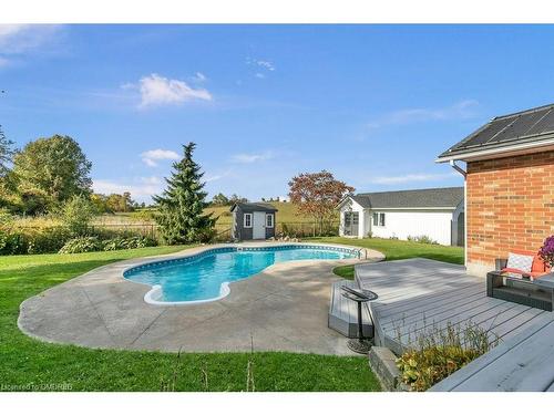 7676 Leslie Road W, Puslinch, ON - Outdoor With In Ground Pool With Deck Patio Veranda