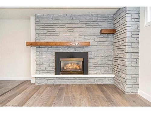 Lower-4 Sandra Court, Hamilton, ON - Indoor Photo Showing Living Room With Fireplace