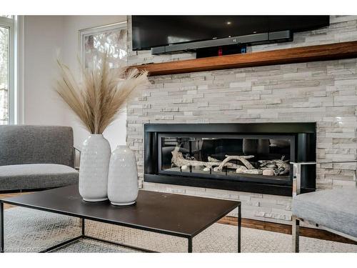 3378 Stocksbridge Avenue, Oakville, ON - Indoor Photo Showing Living Room With Fireplace