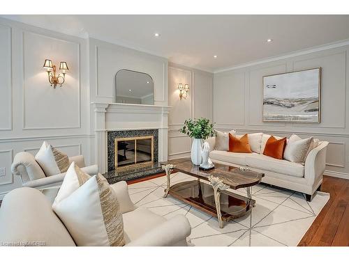 212 Poplar Drive, Oakville, ON - Indoor Photo Showing Living Room With Fireplace