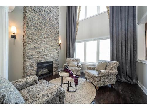 100 Chesswood Trail, Flamborough, ON - Indoor Photo Showing Living Room With Fireplace