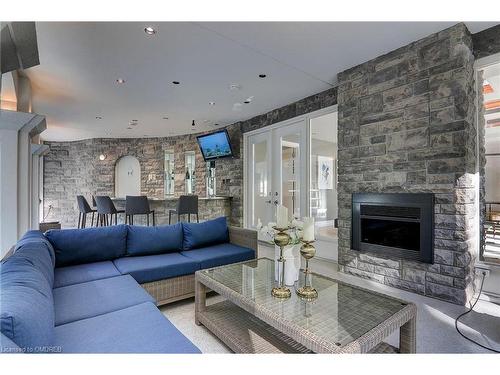 52 Innisbrook Drive, Wasaga Beach, ON - Indoor Photo Showing Living Room With Fireplace