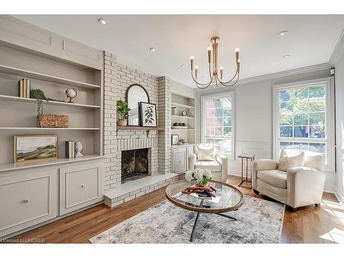 2241 Chancery Lane W, Oakville, ON - Indoor Photo Showing Living Room With Fireplace