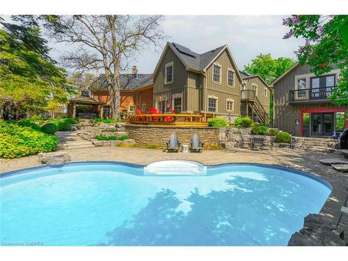 296 Pine Street, Milton, ON - Outdoor With In Ground Pool With Backyard