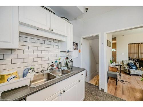 21 Railway Street, Hamilton, ON - Indoor Photo Showing Kitchen With Double Sink