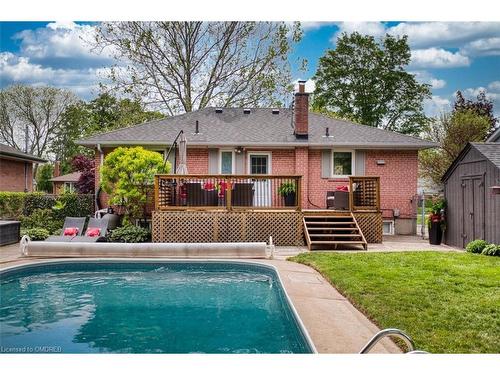 583 Taplow Crescent, Oakville, ON - Outdoor With In Ground Pool With Deck Patio Veranda