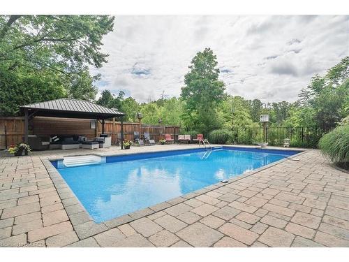 556 Parkside Drive E, Waterdown, ON - Outdoor With In Ground Pool With Deck Patio Veranda With Backyard