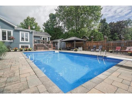 556 Parkside Drive E, Waterdown, ON - Outdoor With In Ground Pool With Deck Patio Veranda With Backyard