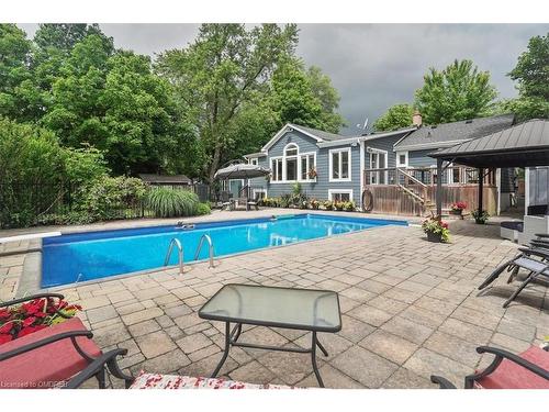 556 Parkside Drive E, Waterdown, ON - Outdoor With In Ground Pool With Deck Patio Veranda With Backyard