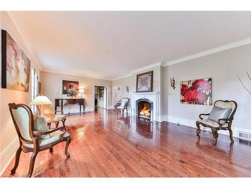 3350 Guelph Line, Burlington, ON - Indoor Photo Showing Living Room With Fireplace