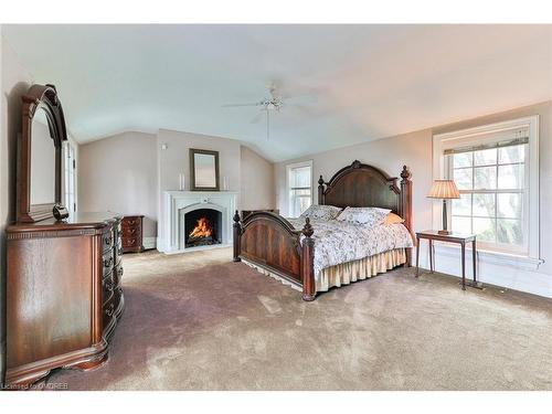 3350 Guelph Line, Burlington, ON - Indoor Photo Showing Bedroom With Fireplace