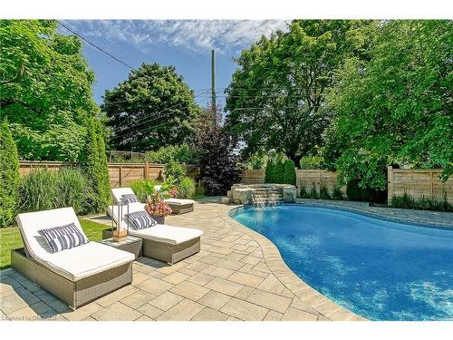 1386 Willowdown Road, Oakville, ON - Outdoor With In Ground Pool With Deck Patio Veranda With Backyard
