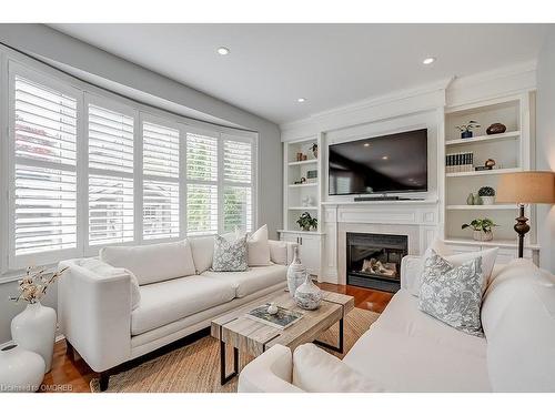 2284 Foxhole Circle, Oakville, ON - Indoor Photo Showing Living Room With Fireplace