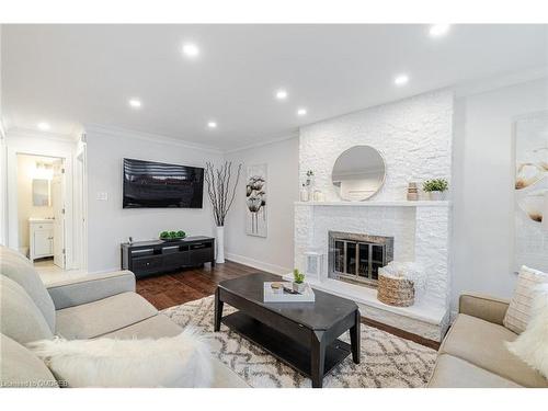 800 Clements Drive, Milton, ON - Indoor Photo Showing Living Room With Fireplace