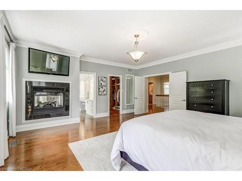 168 Diiorio Circle, Ancaster, ON - Indoor Photo Showing Bedroom With Fireplace