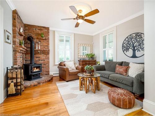 22 Mary Street, Milton, ON - Indoor Photo Showing Living Room With Fireplace