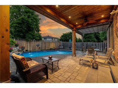 839 Merritt Drive, Milton, ON - Outdoor With In Ground Pool With Deck Patio Veranda With Exterior