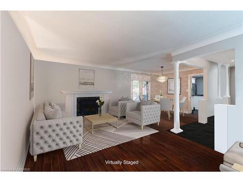 371 Strathcona Drive, Burlington, ON - Indoor Photo Showing Living Room With Fireplace