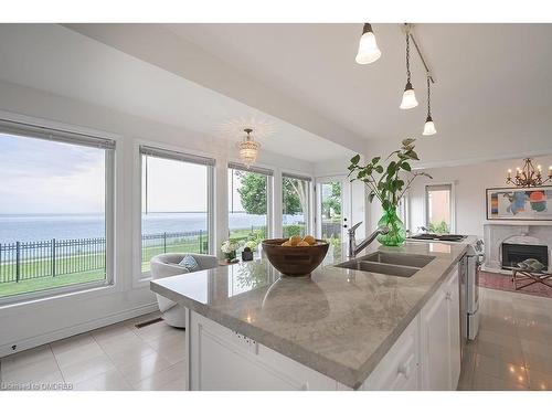 3286 Shelburne Place, Oakville, ON - Indoor Photo Showing Kitchen With Fireplace With Double Sink