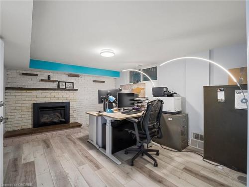 2215 Springfield Court, Mississauga, ON - Indoor Photo Showing Office With Fireplace
