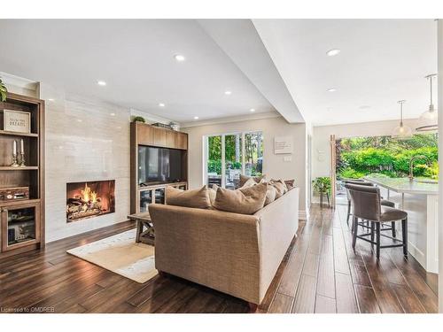 1301 Bunsden Avenue, Mississauga, ON - Indoor Photo Showing Living Room With Fireplace