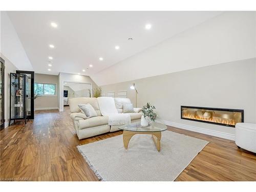 177 Breezy Pines Drive, Mississauga, ON - Indoor Photo Showing Living Room With Fireplace
