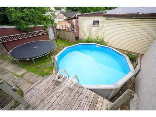 372 Beach Road, Hamilton, ON - Outdoor With Above Ground Pool With Deck Patio Veranda With Backyard