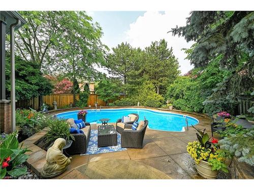 1076 Skyvalley Crescent, Oakville, ON - Outdoor With In Ground Pool With Backyard