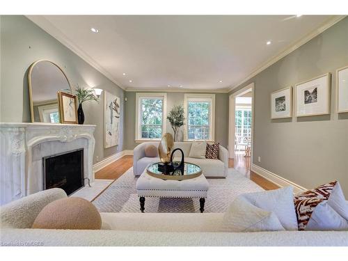 1735 Blythe Road, Mississauga, ON - Indoor Photo Showing Living Room With Fireplace