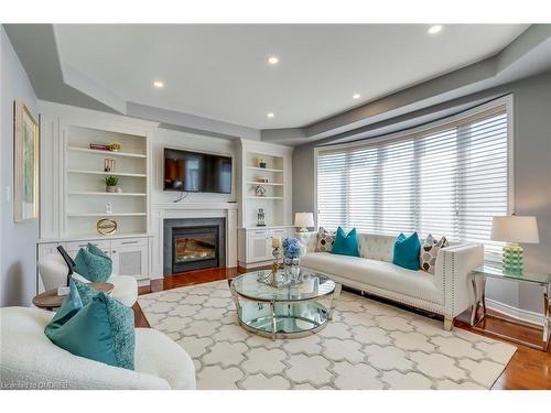 2216 Lapsley Crescent, Oakville, ON - Indoor Photo Showing Living Room With Fireplace