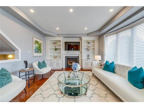 2216 Lapsley Crescent, Oakville, ON - Indoor Photo Showing Living Room With Fireplace