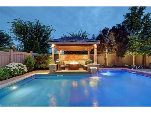 1537 Pinery Crescent, Oakville, ON - Outdoor With In Ground Pool With Backyard