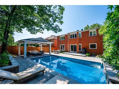 1217 Bowman Drive, Oakville, ON - Outdoor With In Ground Pool With Deck Patio Veranda With Backyard With Exterior