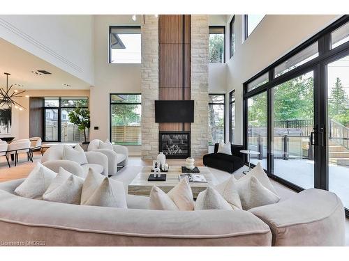 1241 Strathy Avenue, Mississauga, ON - Indoor Photo Showing Living Room With Fireplace